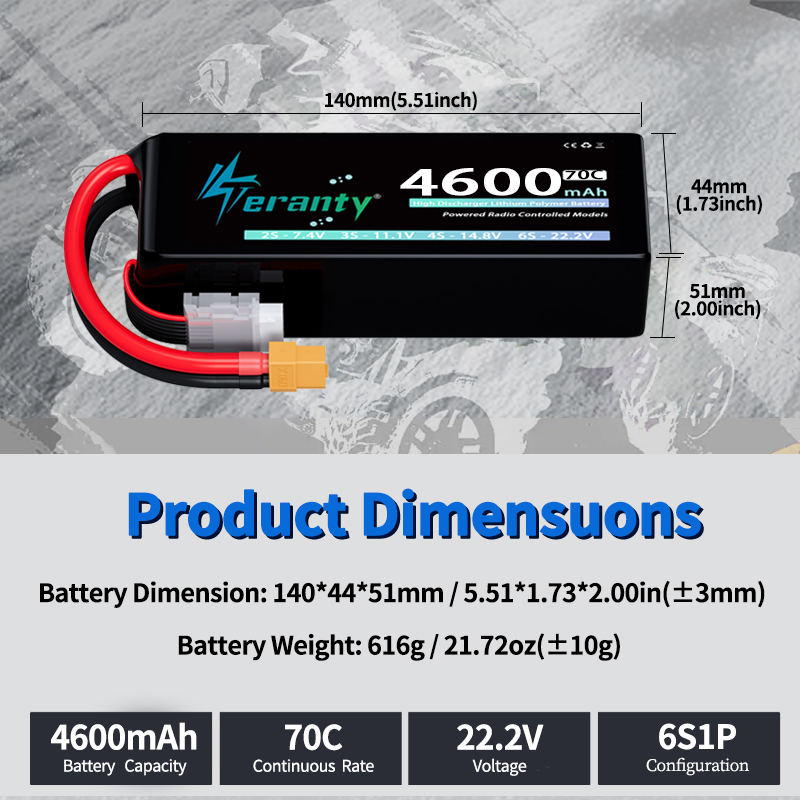 TERANTY 6S 22.2V 22.8V 4600mAh - Drone Rc Truck incelemesi ve fiyatı