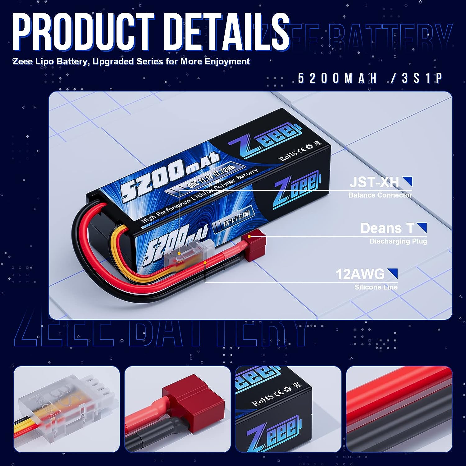 1/2pcs Zeee 3S 5200mAh Lipo Ba - Drone Rc Truck incelemesi ve fiyatı