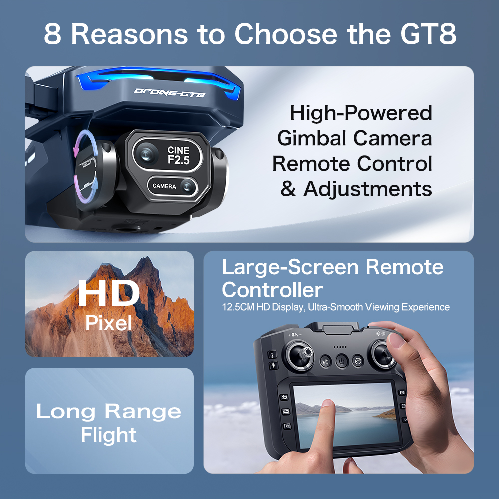 Hot New 2026 Quadcopters RC Fl - Drone Gt8 Rc incelemesi ve fiyatı