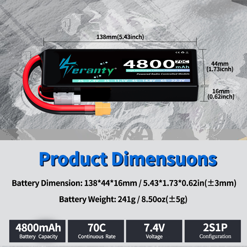 TERANTY Lipo Battery 2S 4800mA - Drone Rc Truck incelemesi ve fiyatı