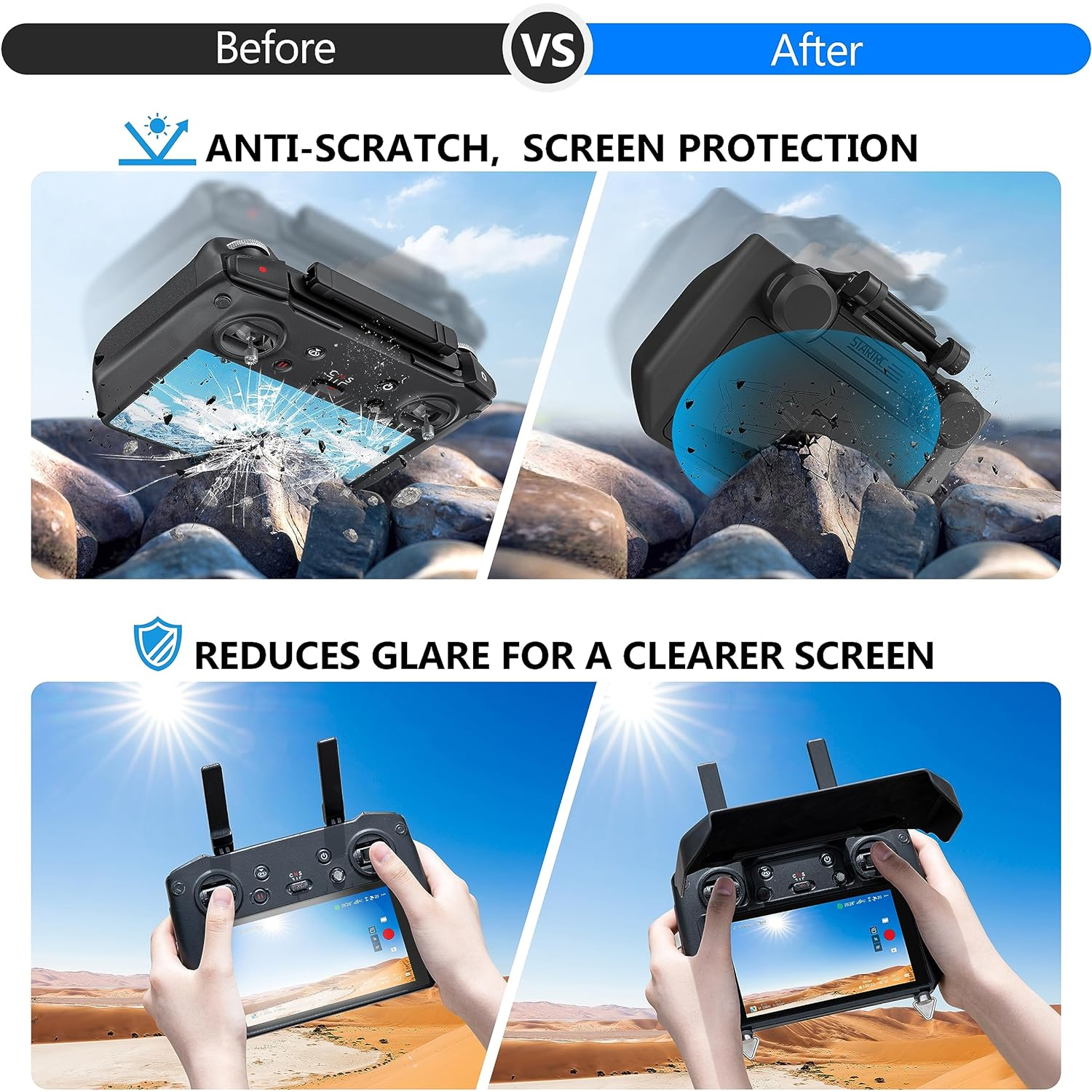 2-in-1 Sun Hood & Joystick Cov - Joystick Rc Drone incelemesi ve fiyatı