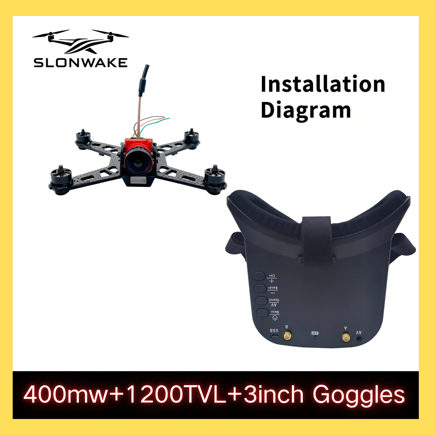 SLONWAKE 5.8G 48CH FPV 400mw V - Drone Rc Camera incelemesi ve fiyatı