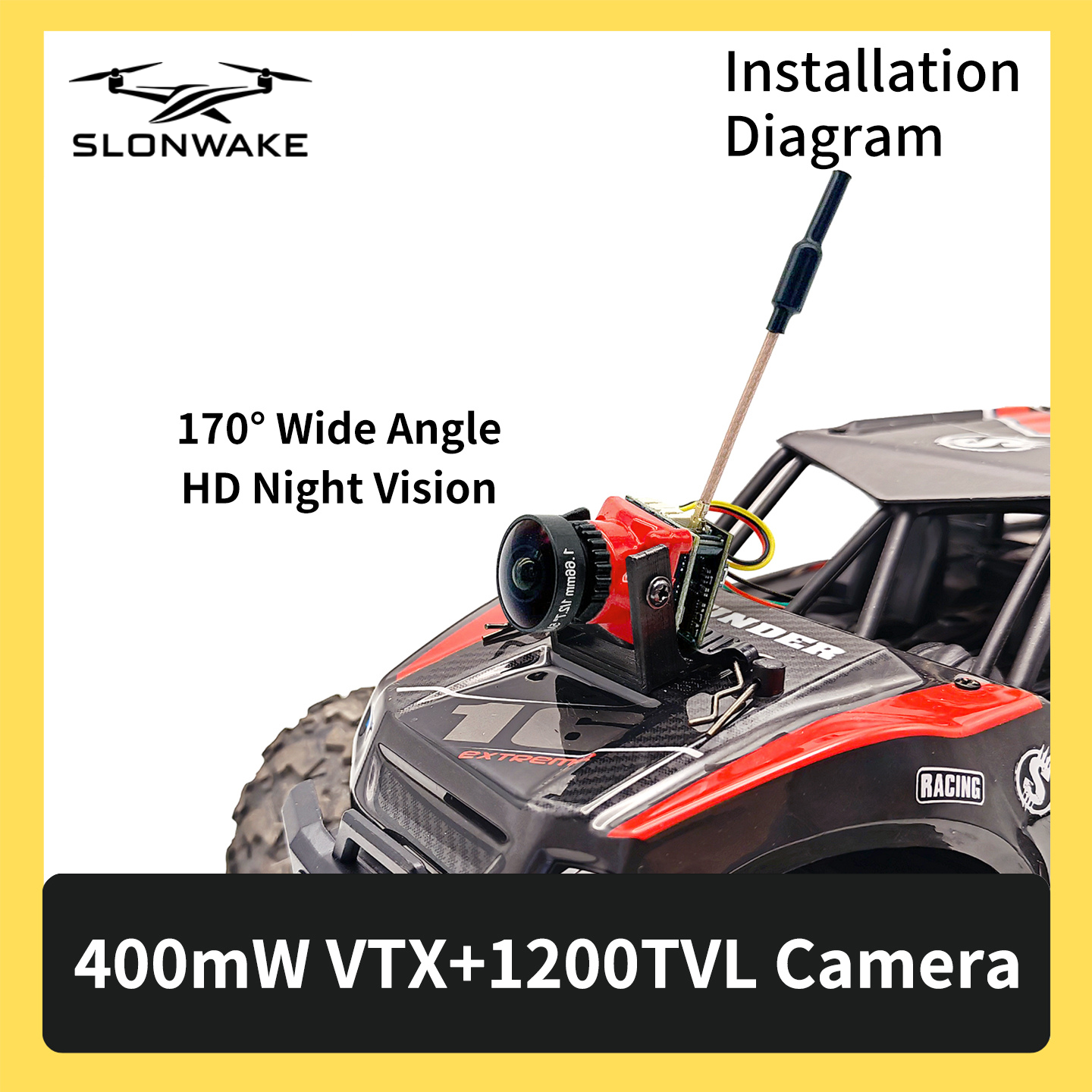 SLONWAKE 5.8G 48CH FPV 400mw V - Drone Rc Camera incelemesi ve fiyatı