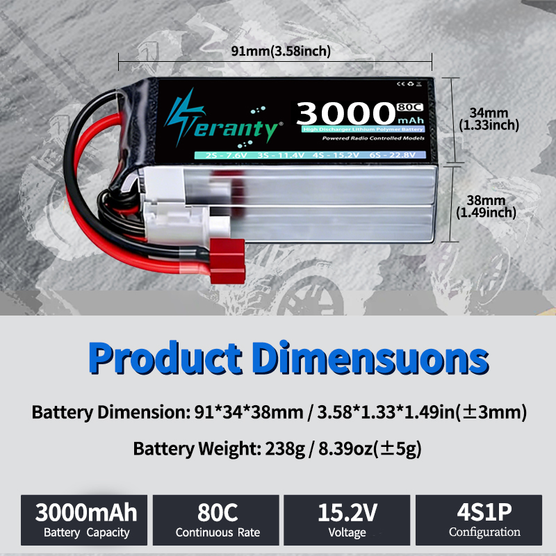 2Pcs TERANTY 14.8V 15.2V Lipo  - Drone Rc Truck incelemesi ve fiyatı