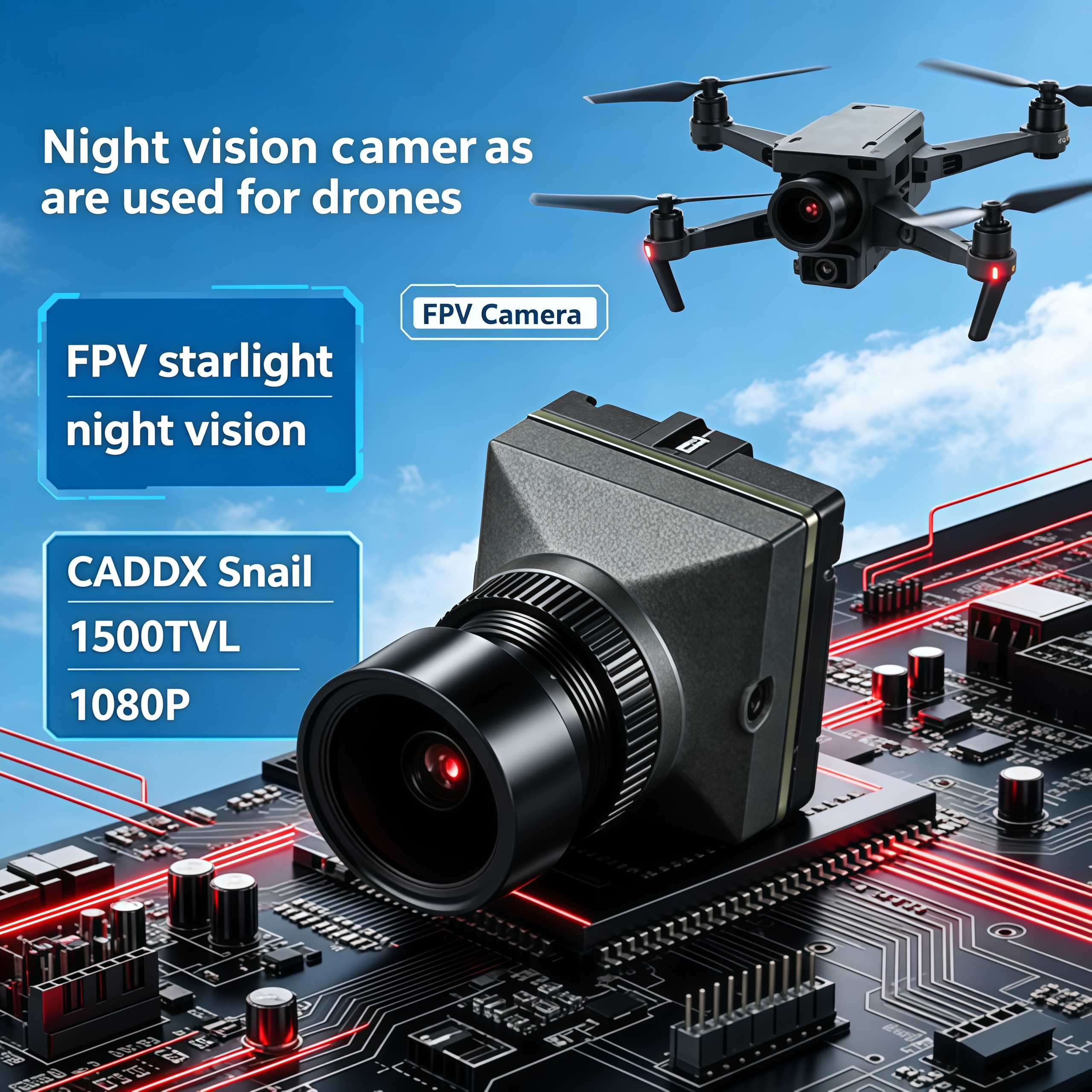 1500TVL HD CADDX Snail FPV Cam - Drone Rc Camera incelemesi ve fiyatı